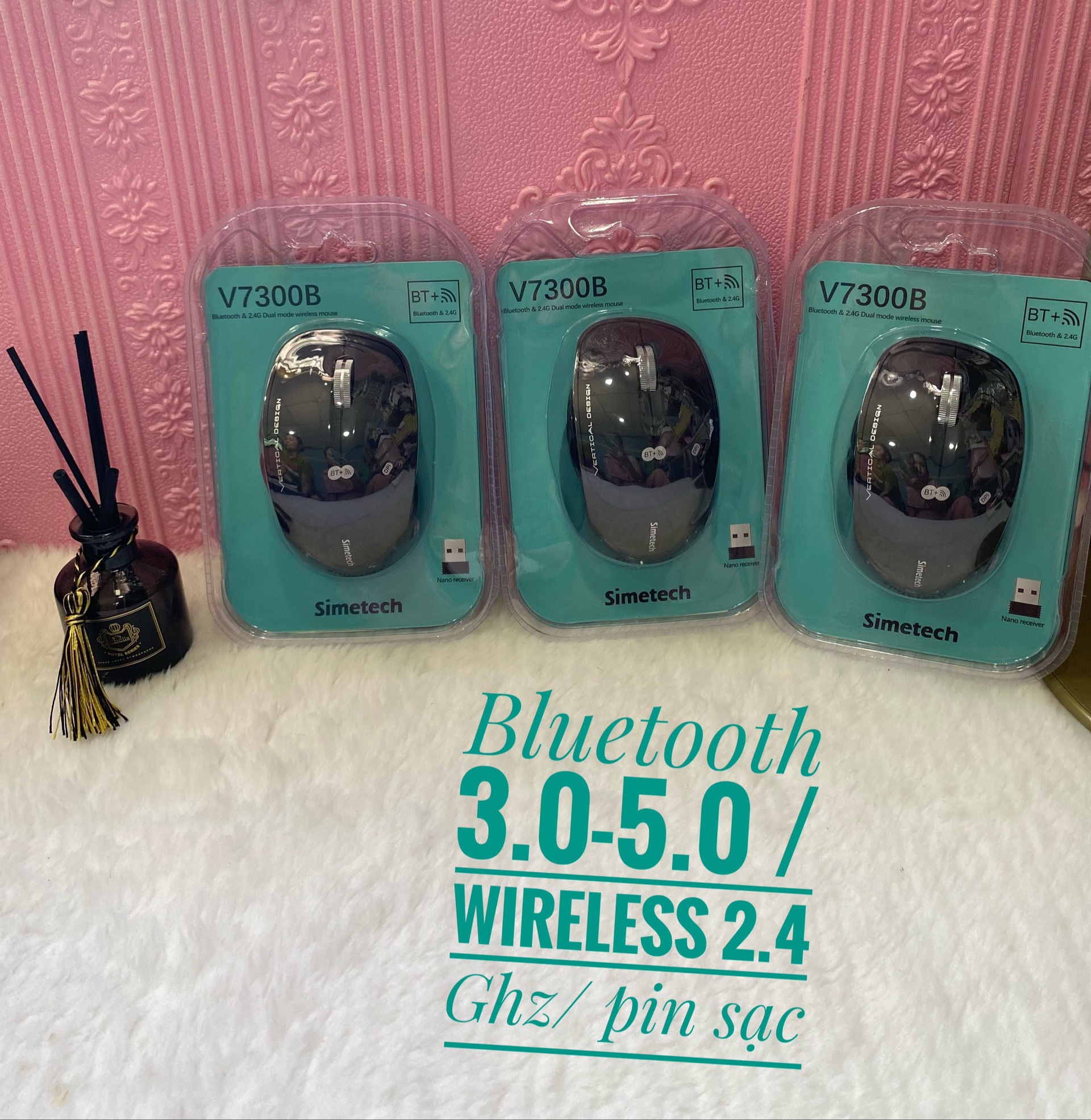 CHUỘT BLUETOOTH CHỐNG ỒN SIMETECH V7300B PIN SẠC CHÍNH HÃNG