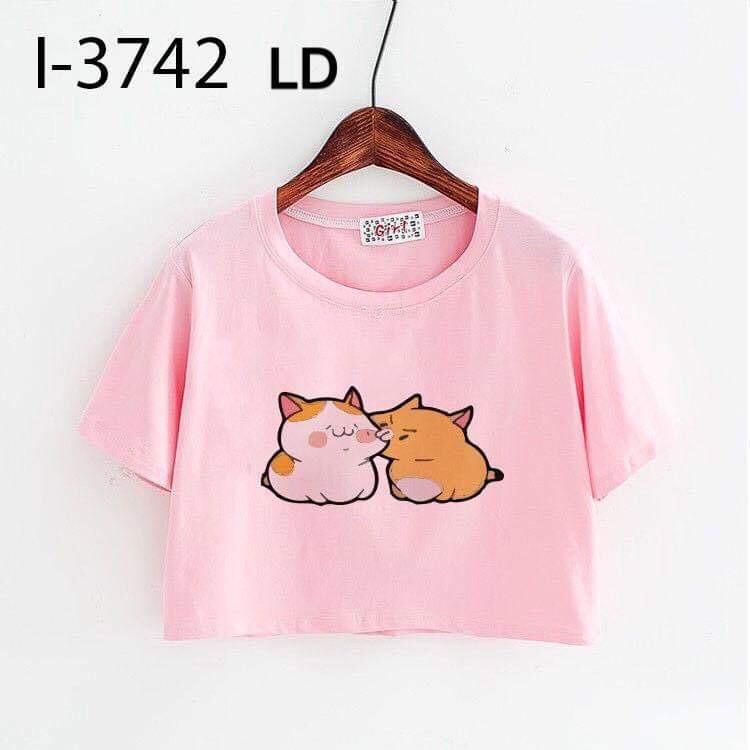 Áo croptop mèo đôi LDU0319