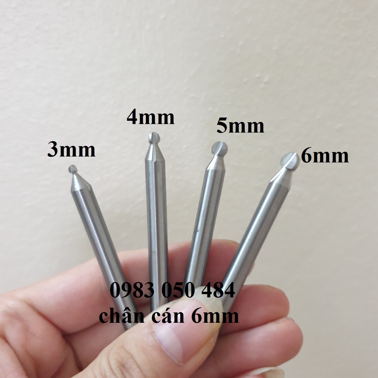 mũi phá gỗ quả đào cán 6mm - mũi làm gỗ thô - 4 mũi khắc gỗ hình tròn