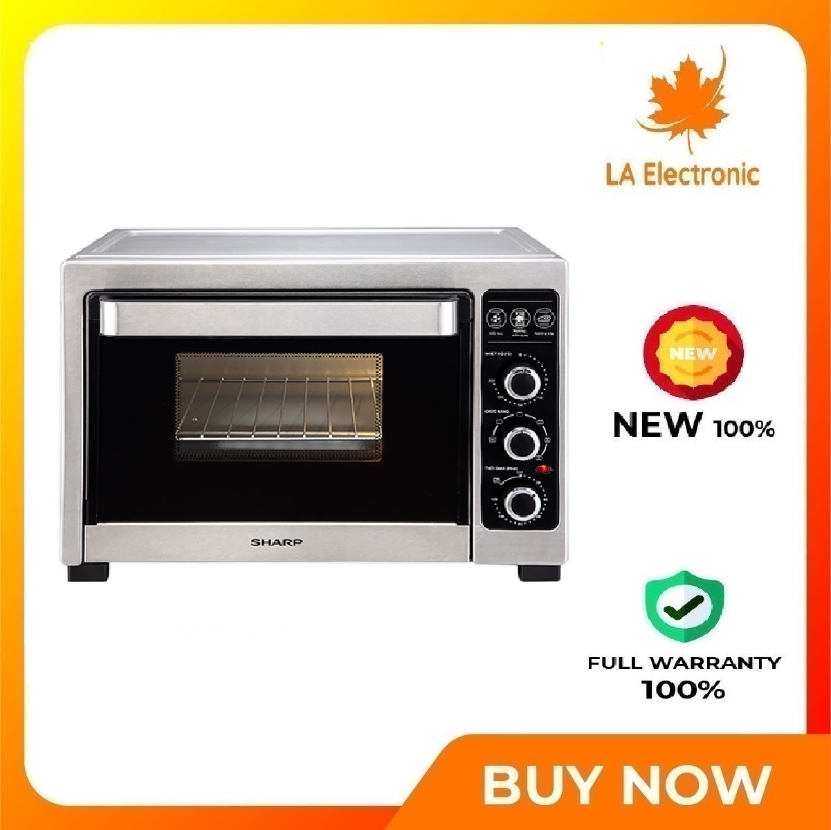 Lò nướng sharp 38 lít eo-a383rcsv-st - miễn phí vận chuyển hcm - 5 chức năng: nướng đối lưu, nướng kép, nướng xiên, quay... đa dạng phụ kiện đi kèm: khay nướng, vỉ nướng, tay cầm..