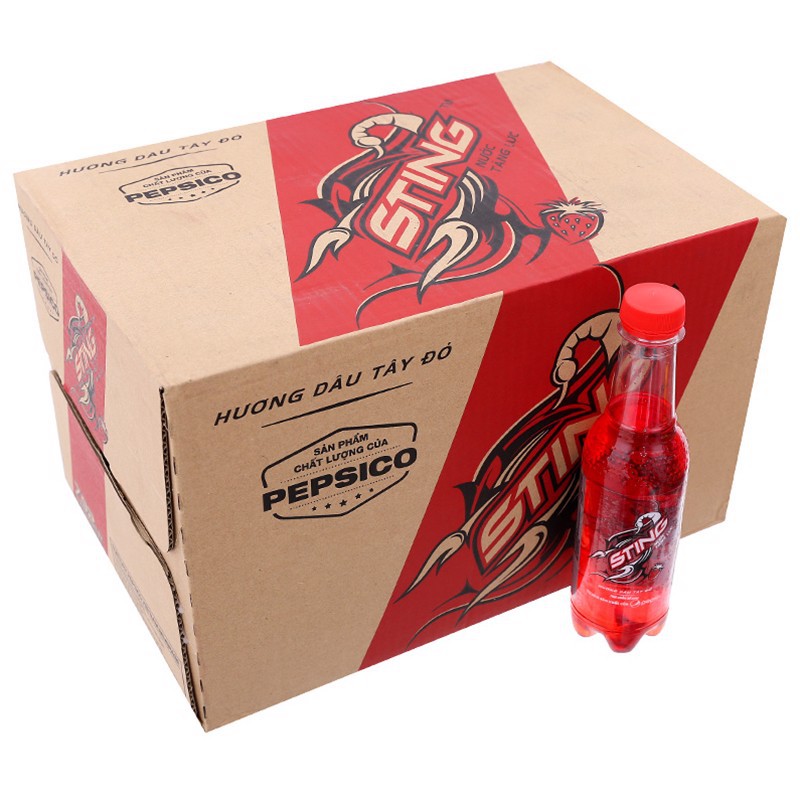 Thùng 24 Chai Nước Tăng Lực Sting Chai 330ml