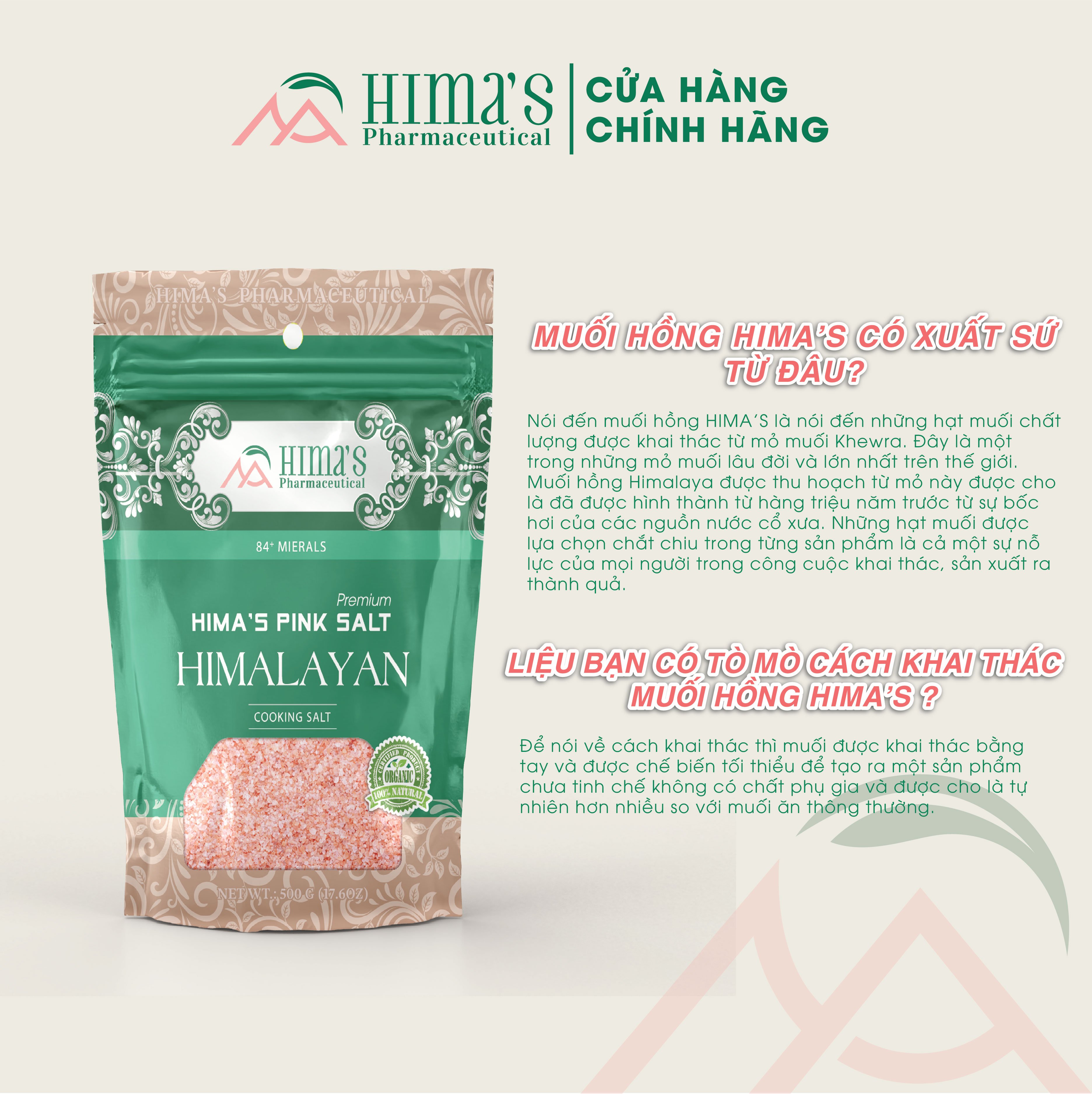 [HCM]MUỐI HỒNG HIMALAYA HIMA'S 500G ( Hàng chuẩn công ty)