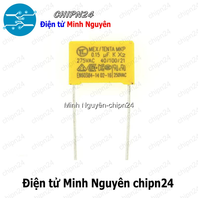 [5 con] (F239) Tụ hộp 154 275VAC 15mm (0.15uF MEX/TENDA MKP K X2 40/100/21) - HH005316