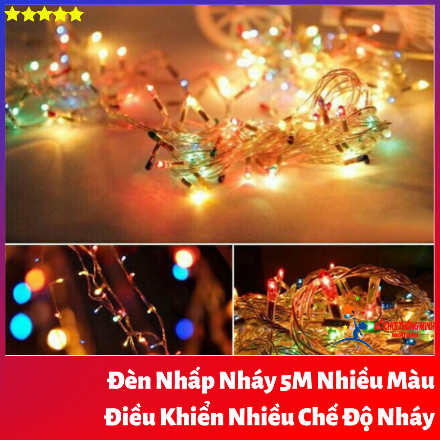 Đèn Nhấp Nháy Trang Trí Dài 5M Nhiều Màu
