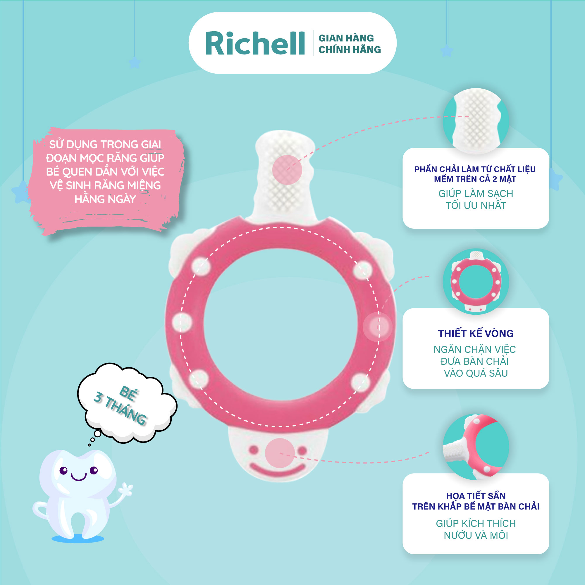 Bàn chải đánh răng trẻ em RICHELL | Baby