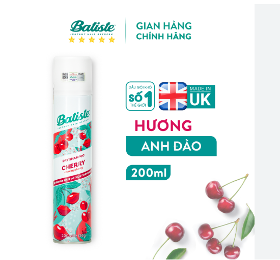 Dầu gội khô batiste dry shampoo 200ml - cherry mẫu mới uk