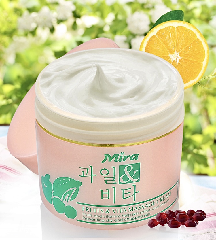 Kem massage hồng mira cho mặt & body fruits & vita massage cream 300ml