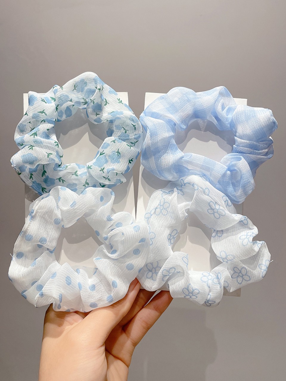 Dây buộc tóc vải, cột tóc scrunchies dễ thương