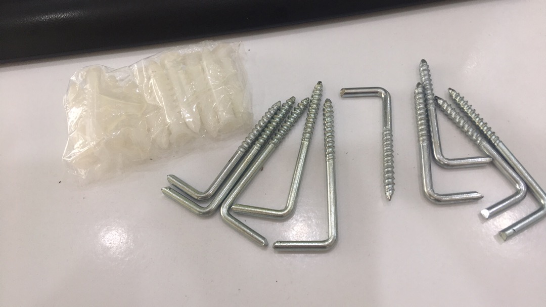 Ốc vit màn ốc vít chữ L có kèm theo nở nhựa móc màn Móc Chữ L mạ Inox Chống Gỉ kèm theo nở nhựa