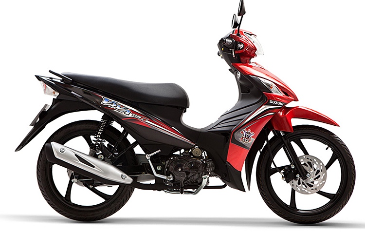 Tem suzuki viva dán xe đỏ đen có logo ngay bửng