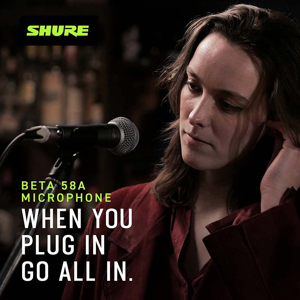 Shure Beta58A Dynamic Handheld Vocal Microphone Super Cardioid Dynamic Dynamic Microphone Wired Microphone Ideal for Vocal/Karaoke/Party