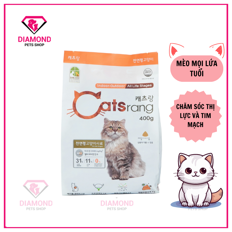 [0.4kg BAO BÌ MỚI] Thức ăn hạt cho mèo mọi lứa tuổi CATSRANG