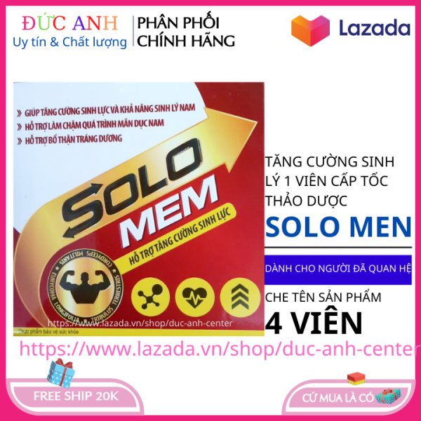 Tăng cường sinh lý nam giới cấp tốc vỉ 4 viên SOLO XMEN HSD 2022 giá rẻ