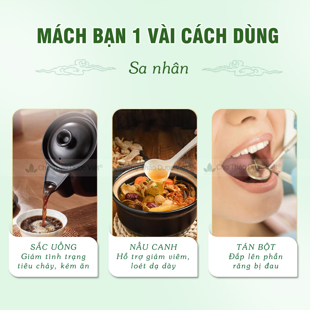 Sa nhân khô 500g, hạt to, sạch, giúp hỗ trợ an thai, thải độc, tốt cho tiêu hóa