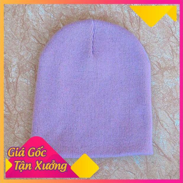 Mũ Len Beanie Trơn Dáng Ngắn 21cm phong cách hàn