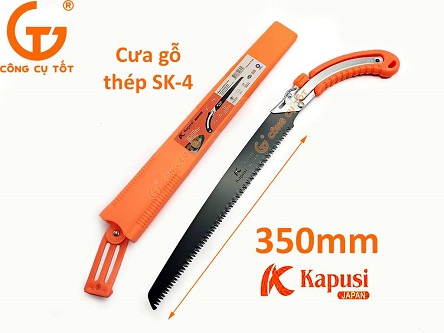 Cưa gỗ cầm tay, cưa cành lưỡi đen thép nhật kapusi 350mm