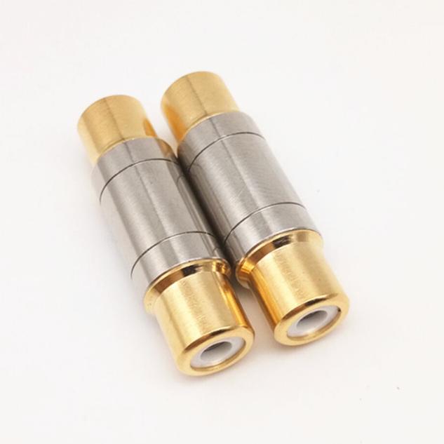 Đầu nối cáp AUDIO/AV/RCA 2 đầu cái  gold 24K (1 chiếc)