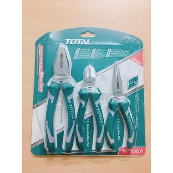 Bộ 3 kềm cắt, kềm răng và kềm mỏ dài total tht1k0301
