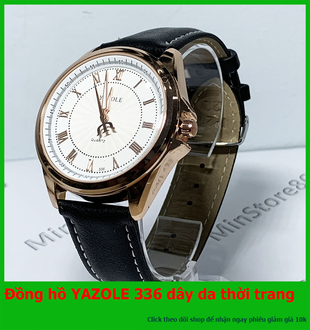 [Tặng vòng tỳ hưu] Đồng hồ nam Yazole 338 dây da 40mm