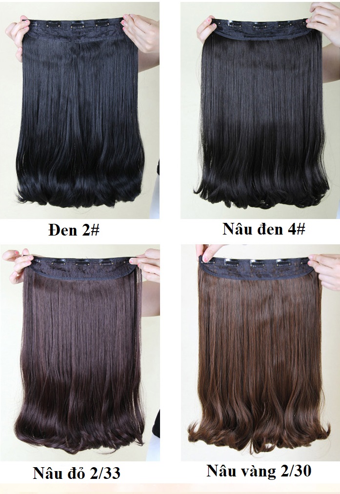 Tóc giả kẹp 5 phím cụp HT150 💖FREESHIP💖 tóc giả nữ kẹp nửa đầu, kẹp U tóc giả Sỉ 60k