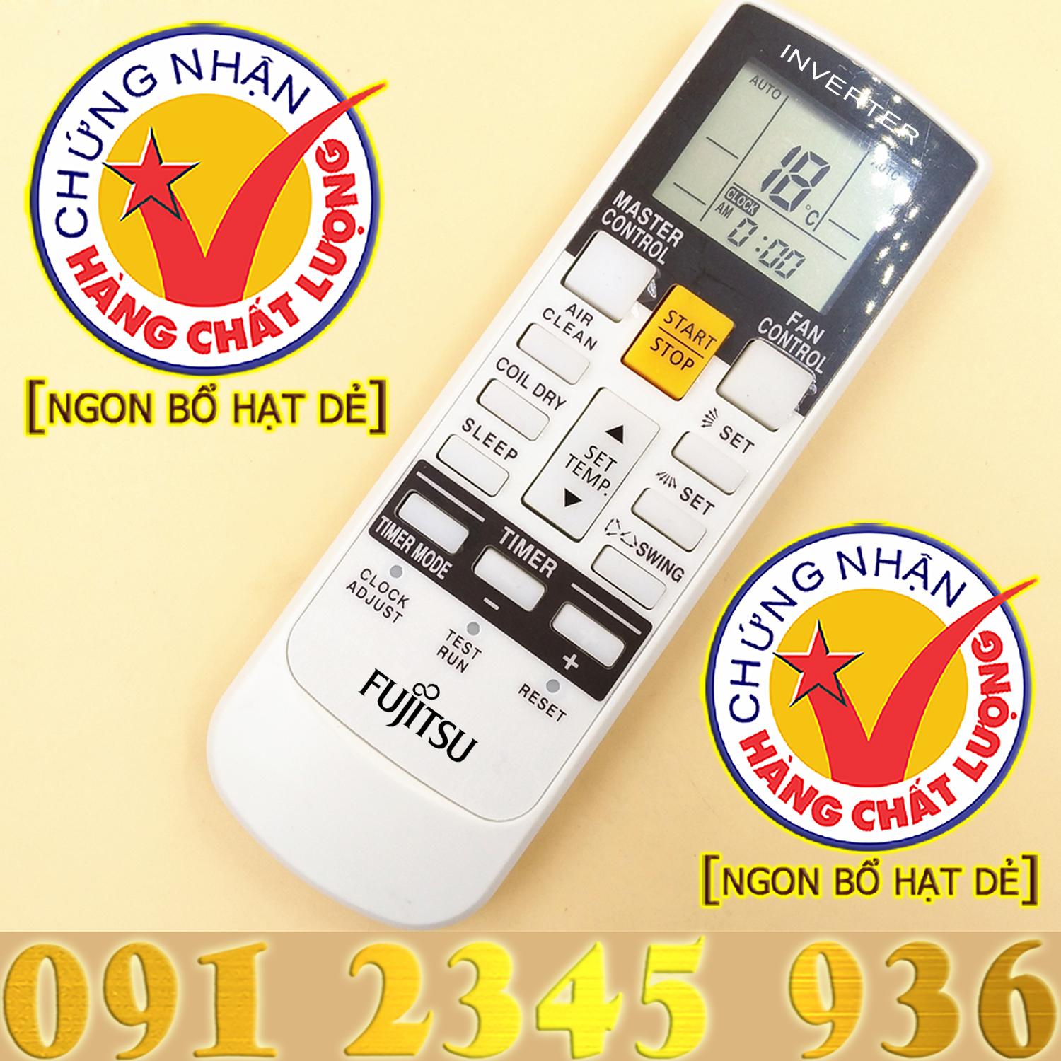 Điều khiển Fujitsu [HÀNG ĐẸP] cho điều hòa inverter. (Mẫu số 1)