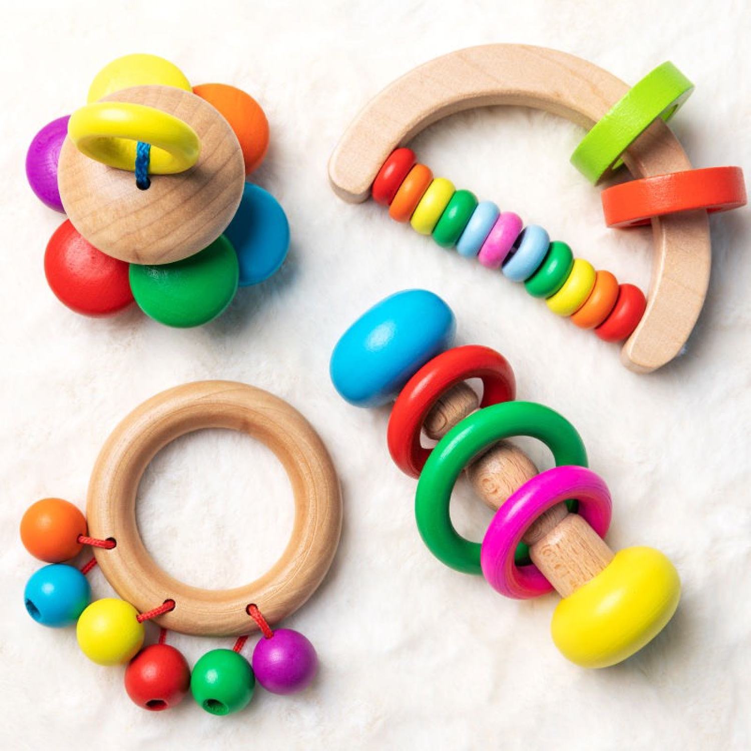 Set 4 món lục lạc gỗ cho bé - Đồ chơi trẻ sơ sinh MH: 9000000285