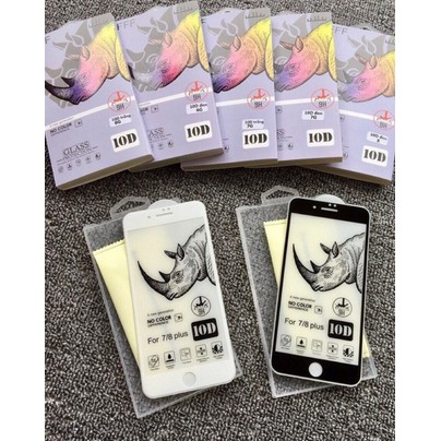 [Lấy mã miễn phí vận chuyển] Kính cường lực FULL MÀN 10D Tê Giác cho iPhone 6 đến 12 Pro Max