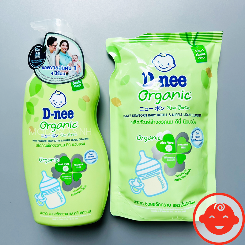 Nước Rửa Bình Sữa D-nee 600ml, 550ml Chính Hãng Thái Lan, Nha Đam Hữu Cơ, An Toàn Lành Tính, Khử Khuẩn Hiệu Quả