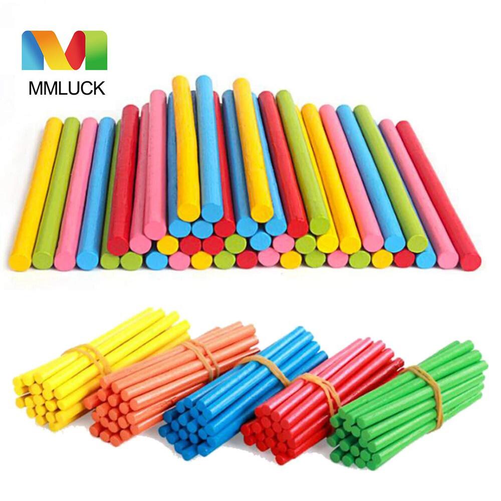 MMLUCK Dụng Cụ Giáo Dục Tài Nguyên Dạy Học Đầy Màu Sắc Cho Trẻ Học Toán Đồ Hỗ Trợ Giảng Dạy Toán Học Gậy Đếm Tre Đồ Chơi Bằng Gỗ