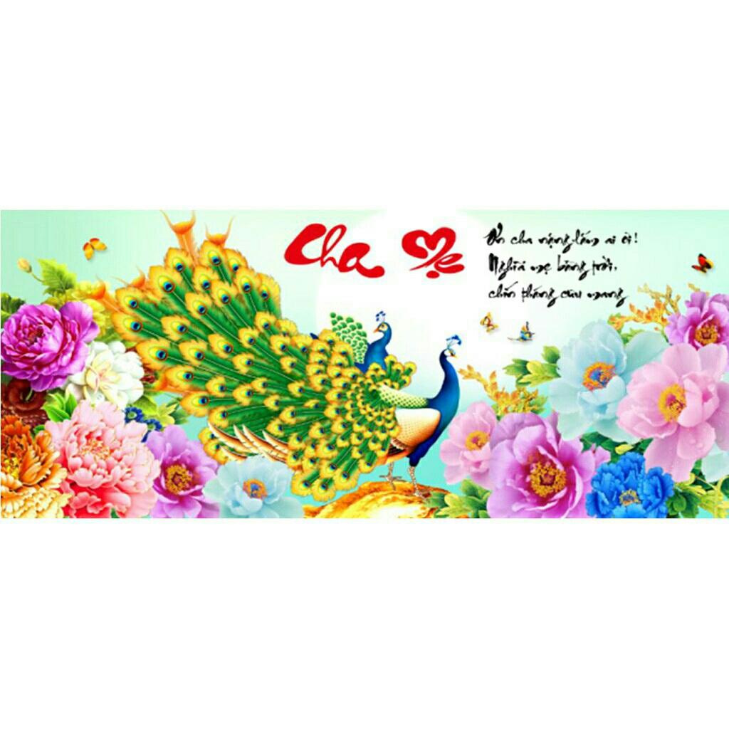 tranh đính đá CHA MẸ kích thước 105×50cm