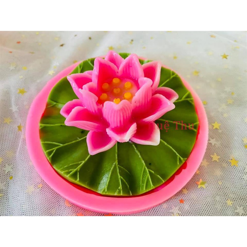 Khuôn silicon hoa Sen trung 8cm đổ tạo hình bánh rau câu 3D, 4D