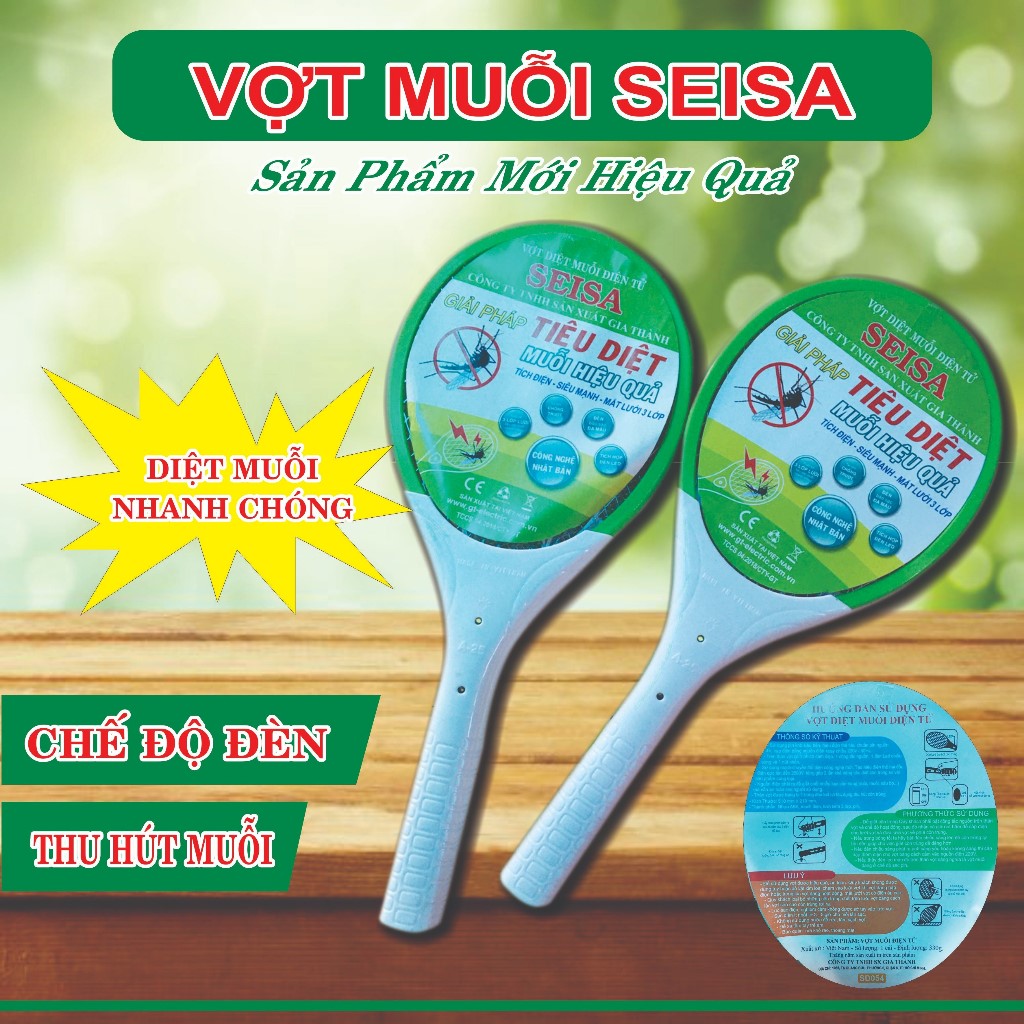 Vợt bắt muỗi chính hãng SEISA A25 có đèn