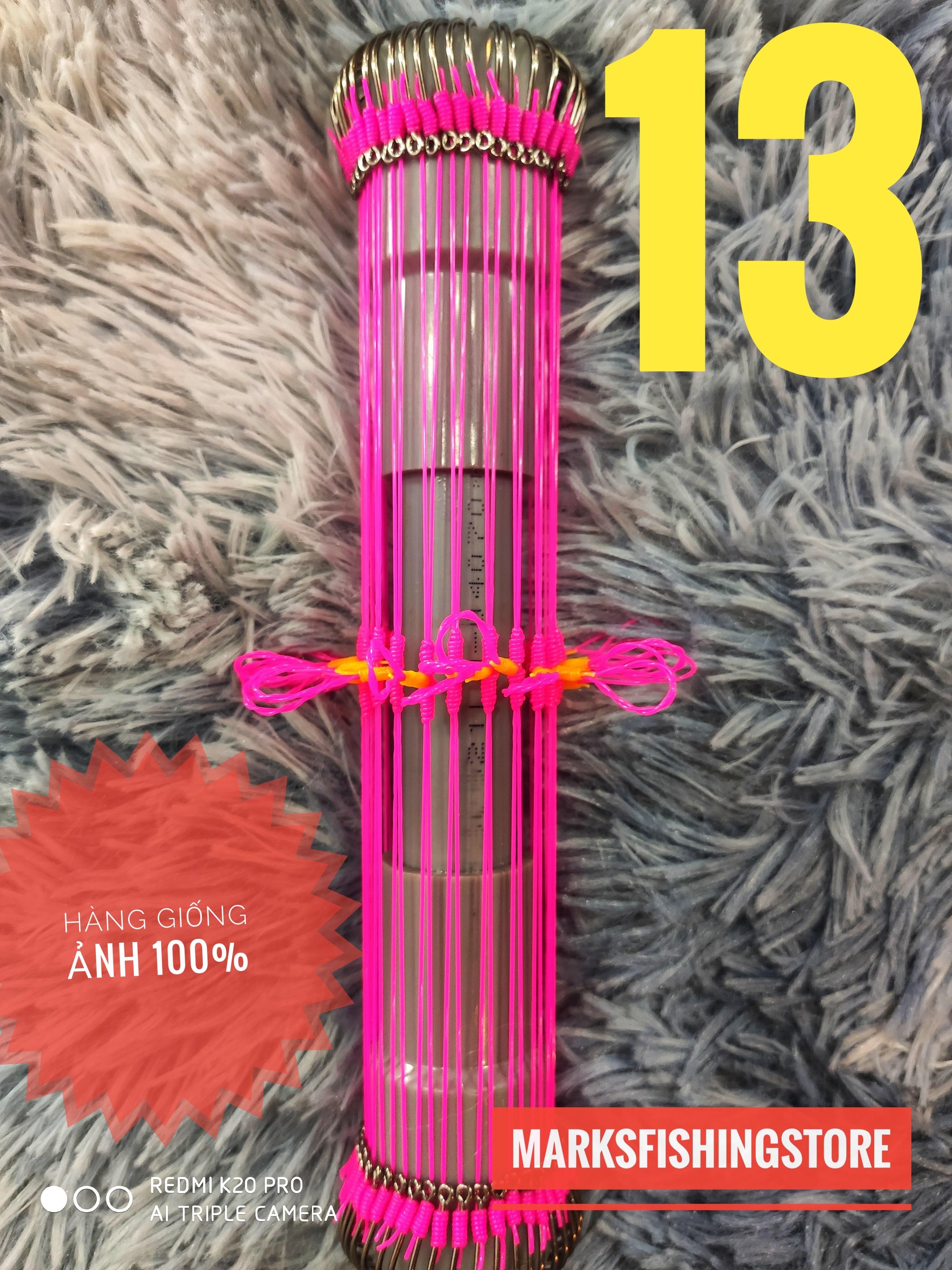 Ống x20 Chùm nho câu cá 4 lưỡi số 13