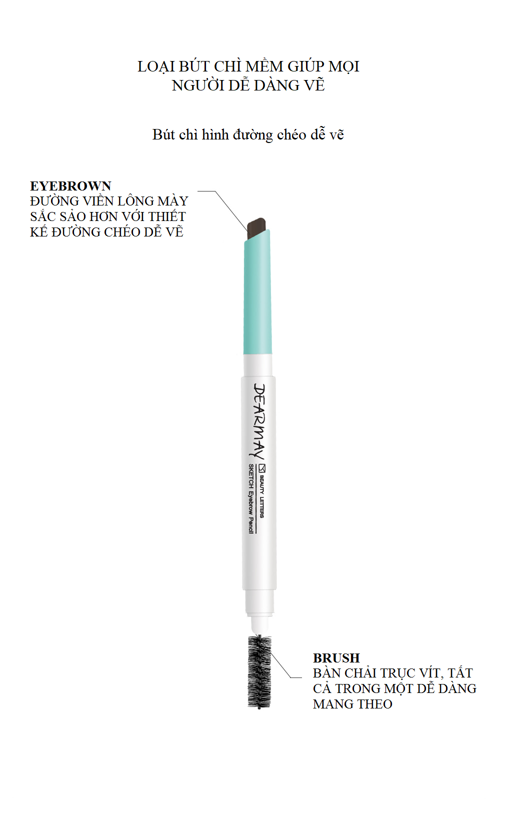 [HCM](Chính hãng) Chì Kẻ Mày Dearmay Sketch Eyebrow Pencil 0.3g