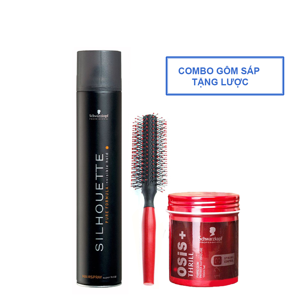 TẶNG 1 LƯỢC + Combo Gôm Silhoutte và Sáp Osis Cao Cấp (cứng)