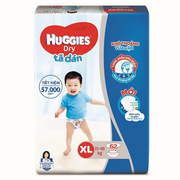 TÃ DÁN HUGGIES SIZE M76, L68, XL62, XXL56 MIẾNG