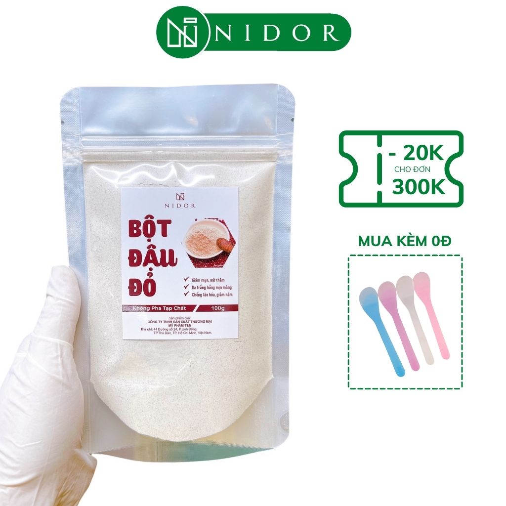 100gr Bột Đậu Đỏ Nguyên Chất 100% - Tắm Trắng Da, Tẩy Tế Bào Chết