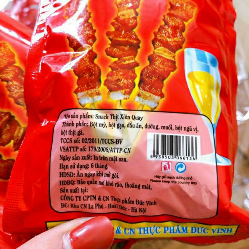 Bịch 20 Gói Snack Thịt Xiên Quay Giòn ( Sỉ Đồ Trẻ Em)