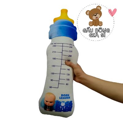 Gấu bông bình sữa nhổi bông 50cm cao cấp gối ôm cho bé 1 tuổi
