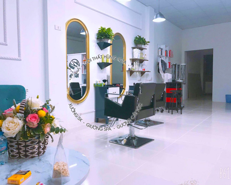 Gương cắt tóc barber bo tròn xịn 2 đầu màu vàng