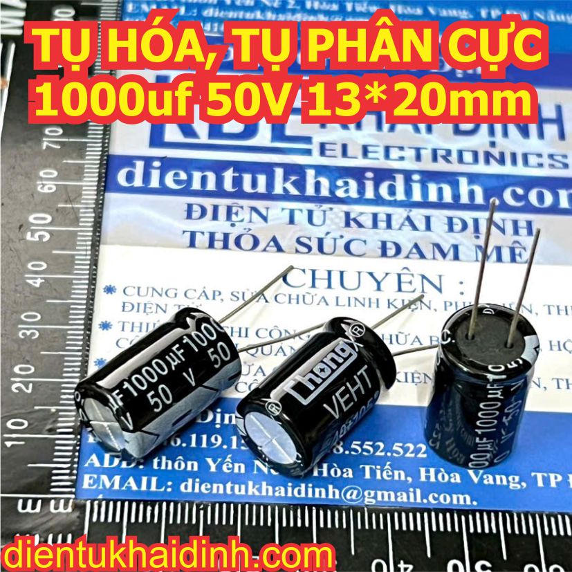 20 con TỤ HÓA PHÂN CỰC chân dài 1000uf các loại 10V 16V 25V 35V 50V 63V 100V kde1812