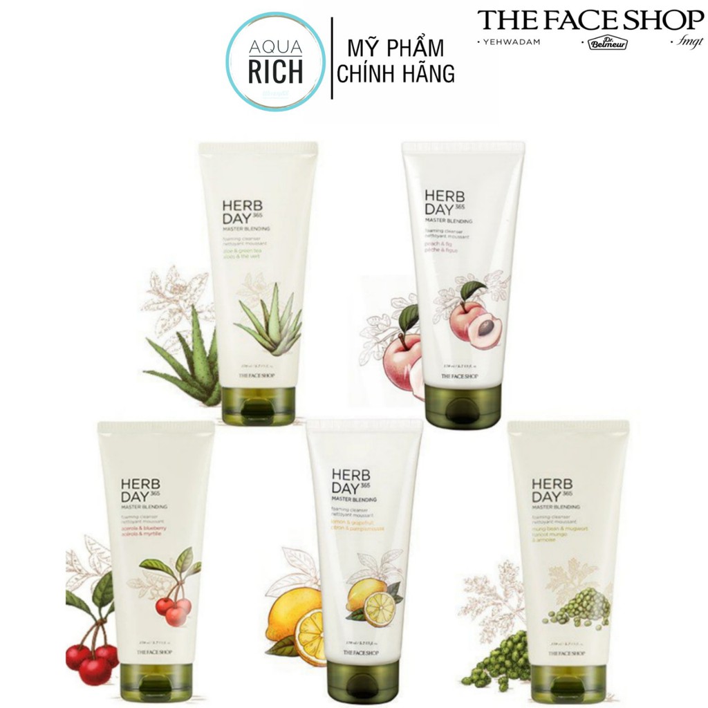 Best Seller Sữa rửa mặt The Face Shop Herb Day 365 Cleansing Foam 170ml