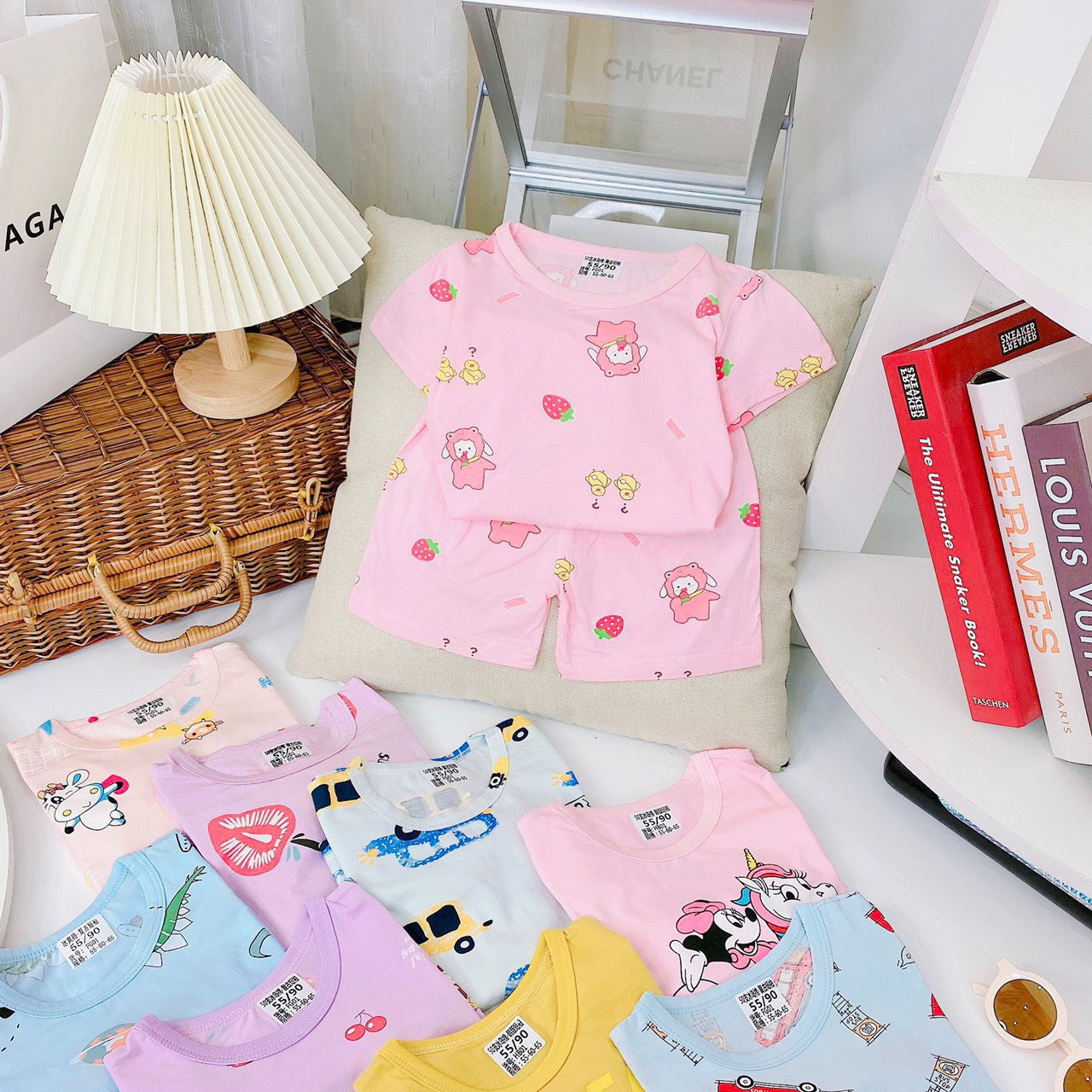 bộ cộc tay bé gái xuất Hàn siêu dễ thương