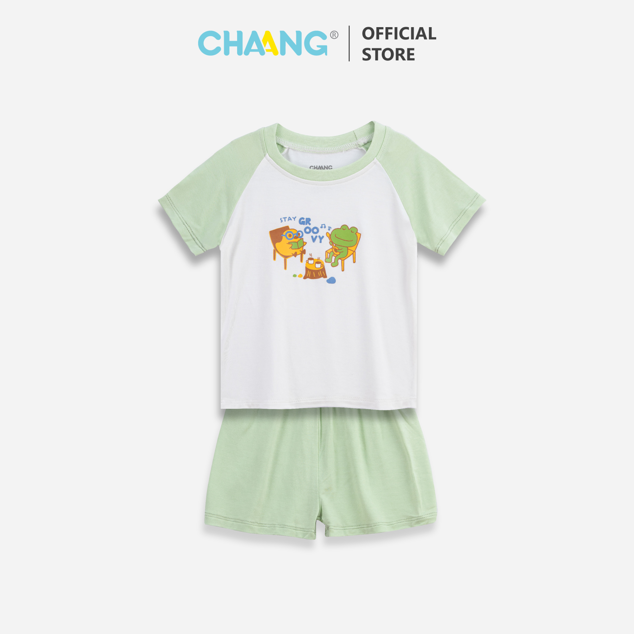 Bộ quần áo cộc raglan Spring Chaang