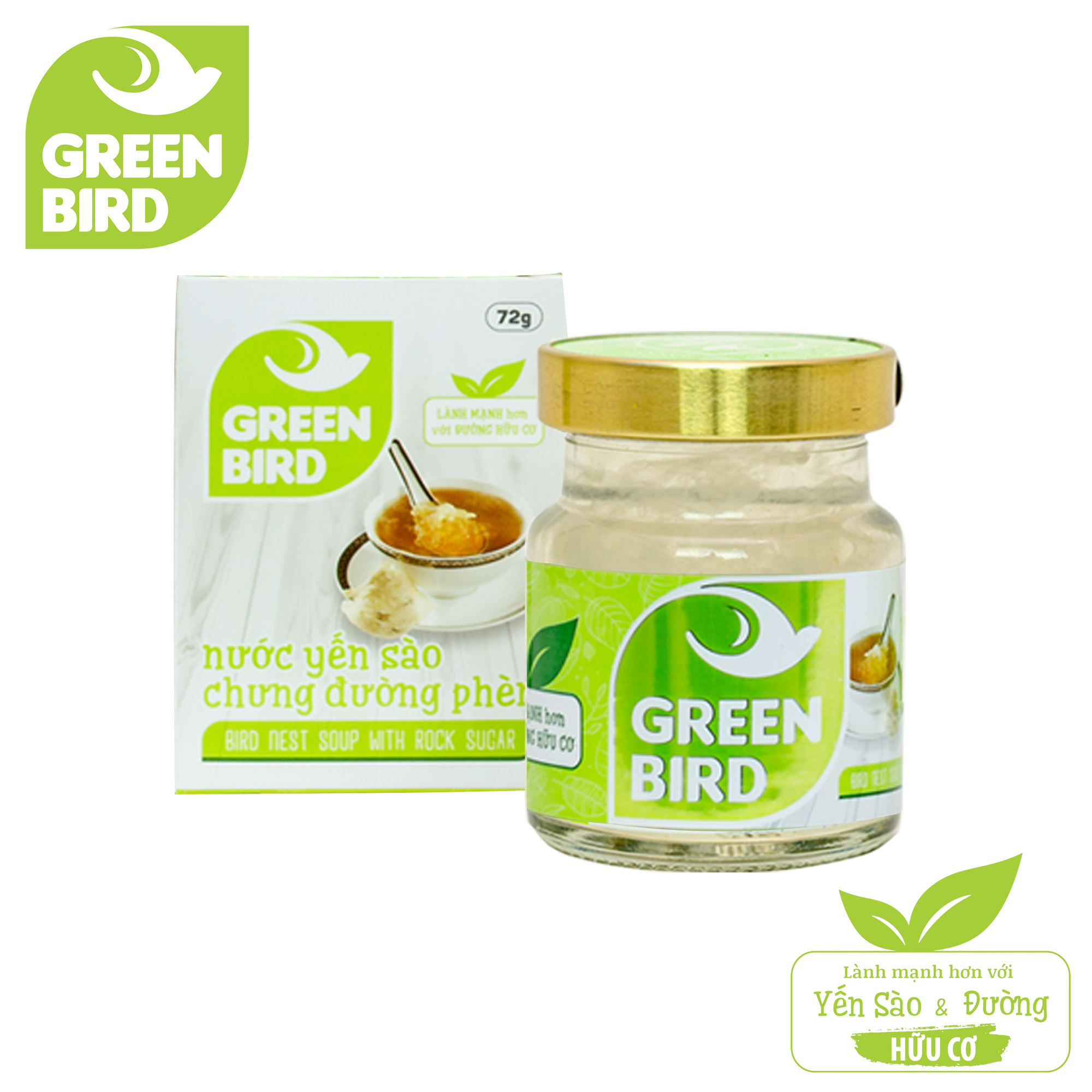 [GIFT] Combo 2 Hũ 72g Nước Yến Chưng Đường Phèn Green Bird Bổ Dưỡng Tiện Lợi