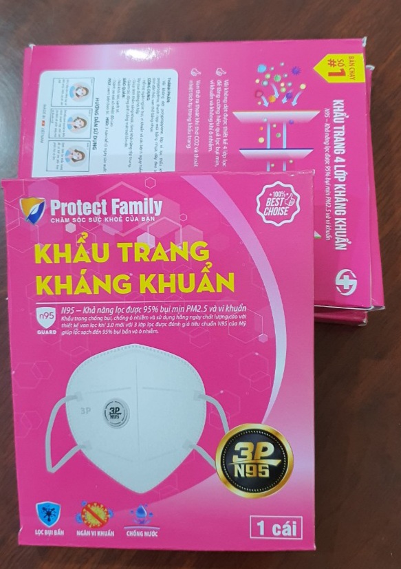 [HCM]Thùng Khẩu Trang Kháng Khuẩn N95 4 lớp Hiệu Quả và có van lọc khí Protect Family 30 hộp 30 cái Có Giấy Kiểm Định Của Bộ Y Tế/Face Mask 30box 30pcs