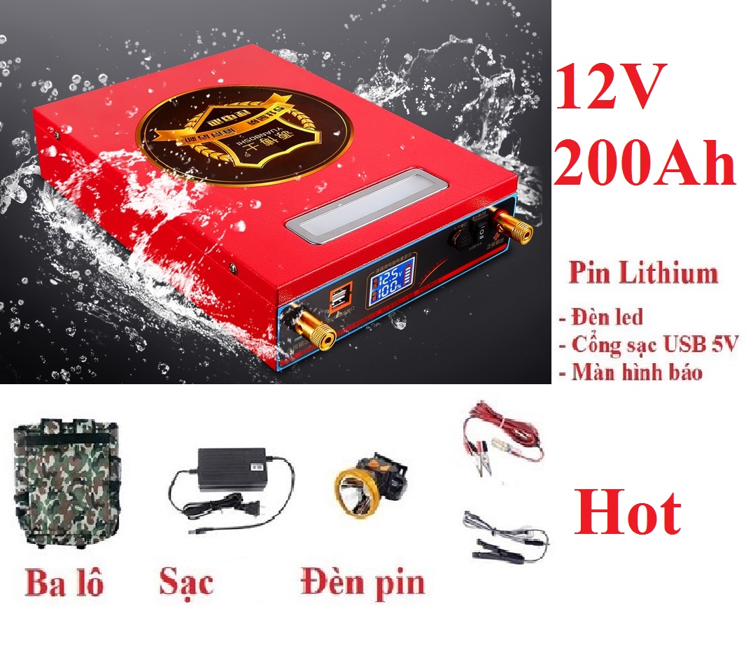 [Trả góp 0%] Pin lithium 12V - 200Ah - Pin lithium 12V - 200Ah - Tây Nguyên Shopping phụ kiện chuyên dành cho xe ô tô