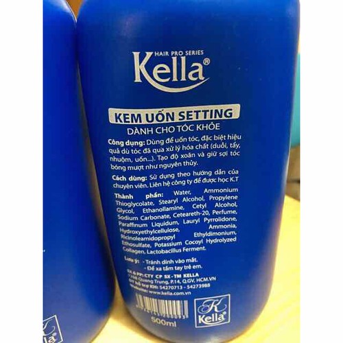 1 cặp kem uốn-dập setting Kella 500+500ml dành cho tóc khoẻ