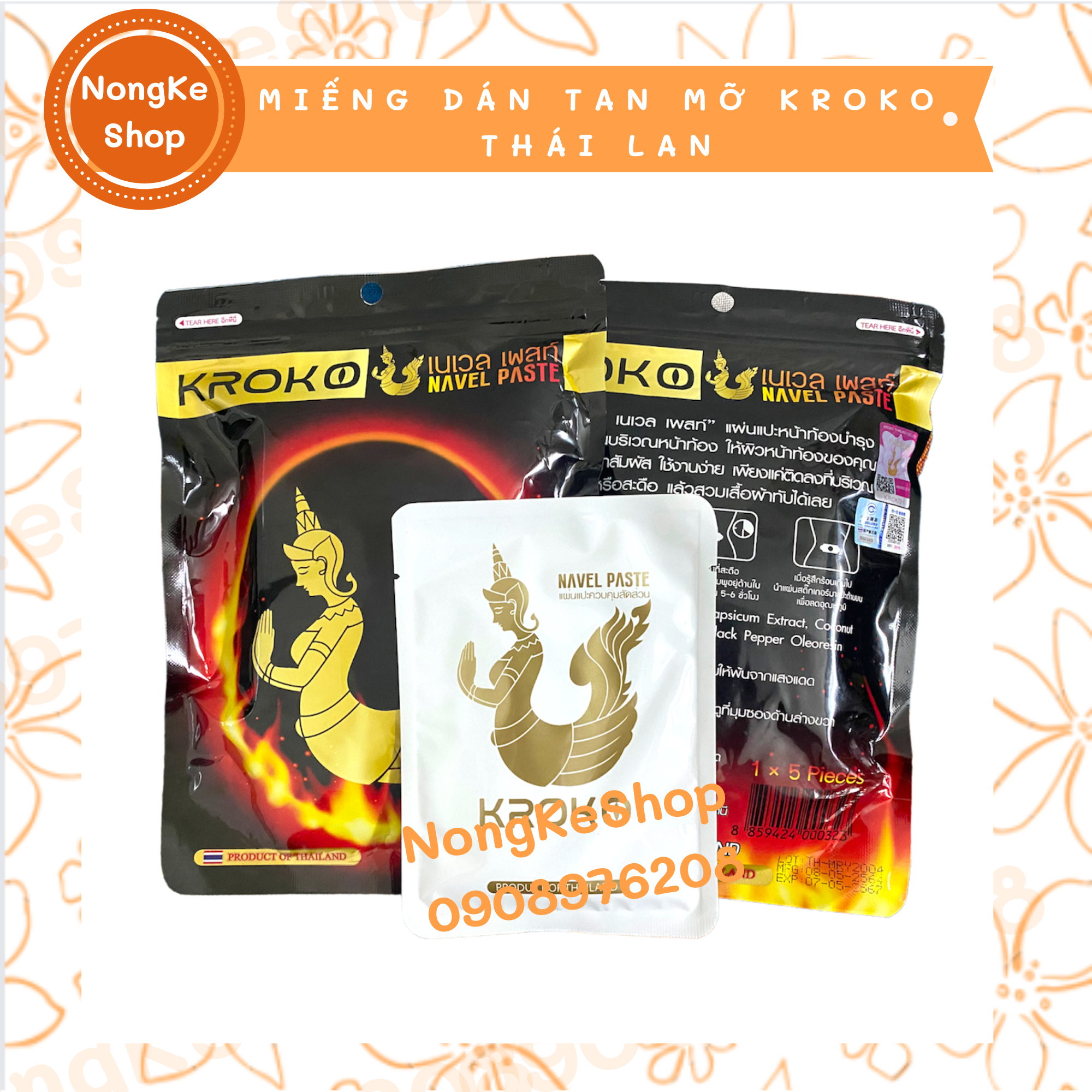 Miếng dán tan mỡ Kroko Thái Lan