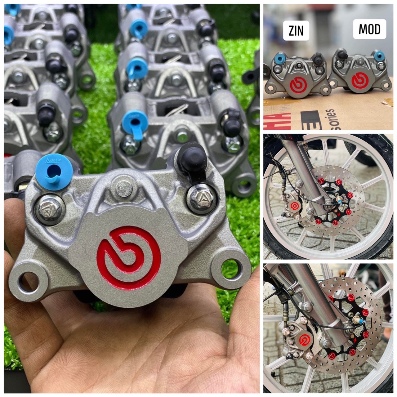 Heo Adelin 2 Piston Mod Brcmbô kèm Pát trước tất cả các dòng xe máy